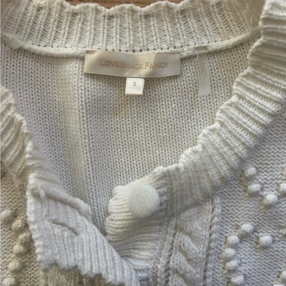 LoveShackFancy Soft White Textured Cardigan Size Small - Like New - Picture 4 of 12